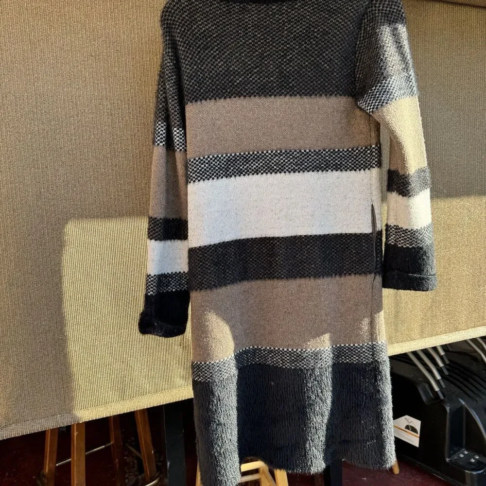 Anthropologie Current Air Cardigan Sweater Womens Size XS Brown Black Wool